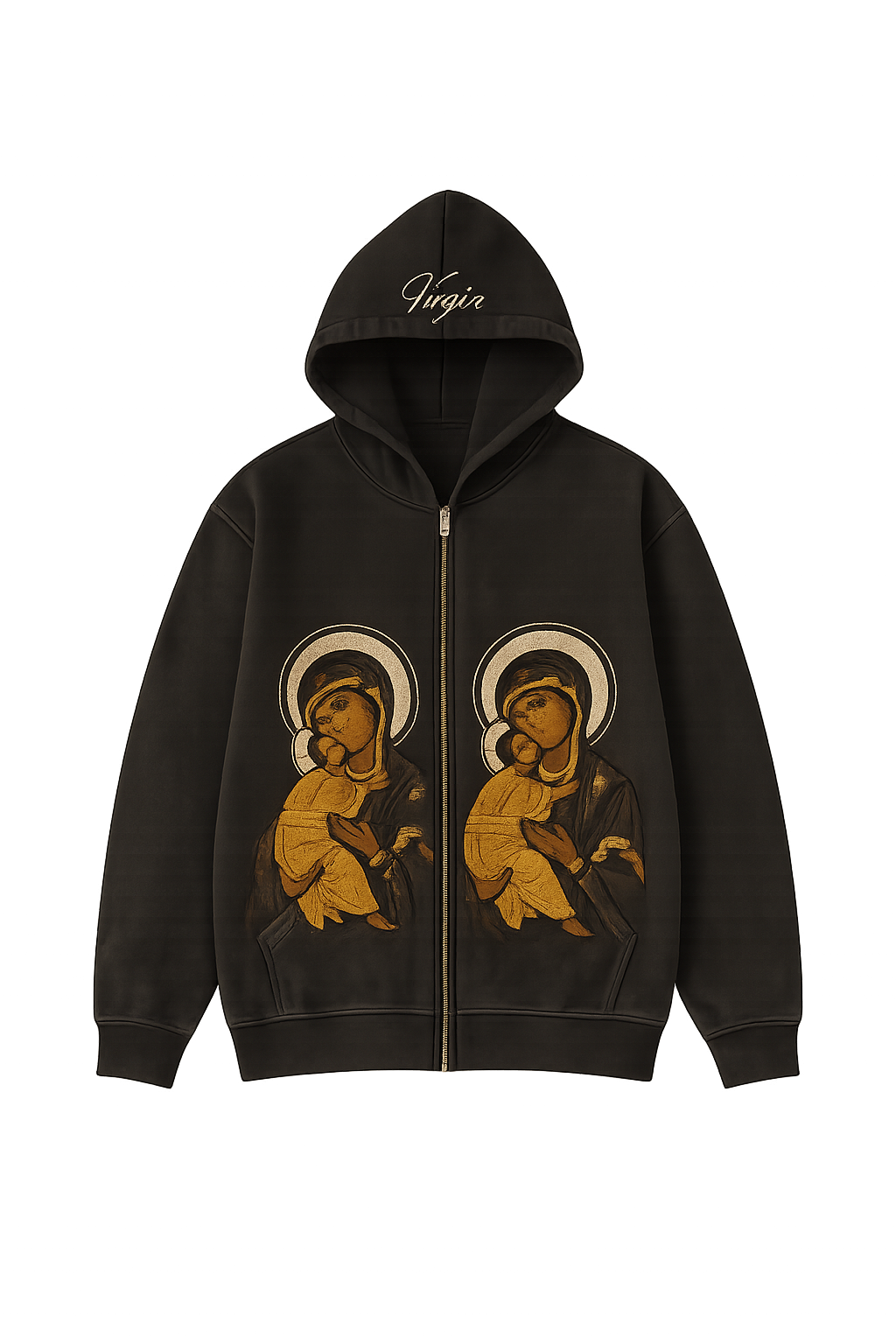 Virgin Mary Zipup Hoodie
